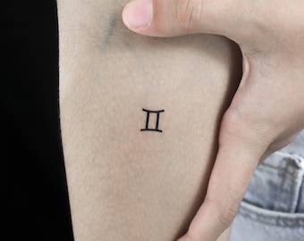 Gemini Zodiac Symbol Temporary Tattoo (Set of 3)
