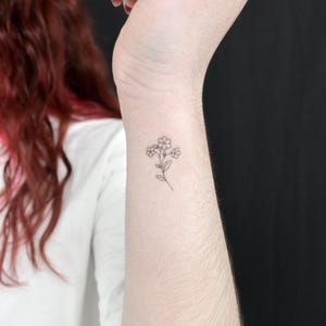 Tatuaggio temporaneo Little Fine Line Forget-me-not (set da 3)