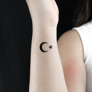 Star And Crescent Temporary Tattoo (Set of 3)