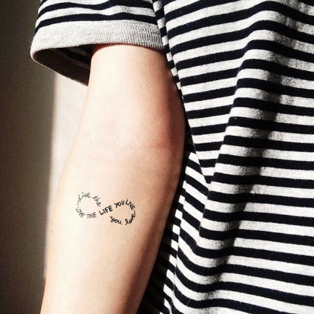 Live The Life You Love Infinity Temporary Tattoo Set Of 3 Etsy Live The Life You Love Infinity Temporary Tattoo Set Of 3 Etsy
