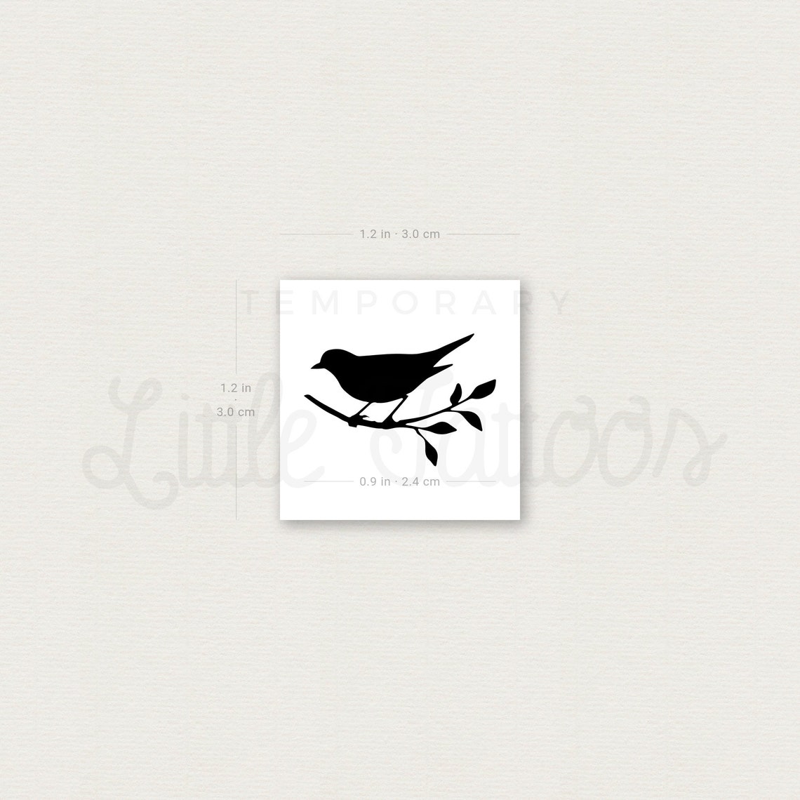 Bird on A Branch Temporary Tattoo (set of 3) - Etsy