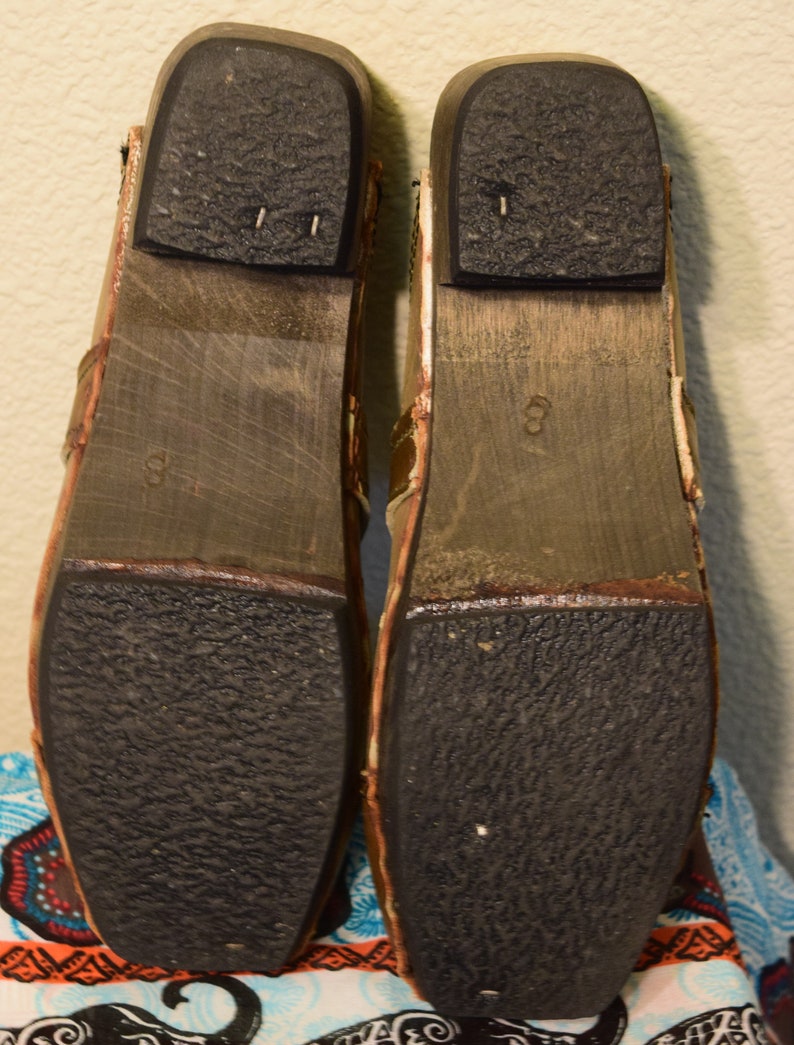 Vintage Green Rodeo Wooden Krone Clogs