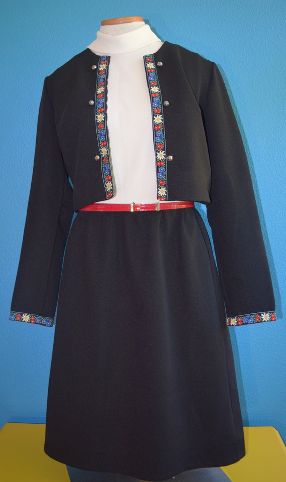 Vintage "Gay Gibson" Two Piece Embroidered Dress E