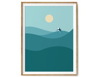 Paddle Out | Giclèe Print | Surf Art | Waves | Surfer | Nautical Artwork | Ocean Theme | Marine Artist | Archival Quality | Surfing