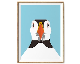 Puffin Portrait | Giclèe Print | Seabird Artwork | Ocean Art | Bird Watcher | Wildlife Artist | Archival Quality | Nature Lovers | Seabirds