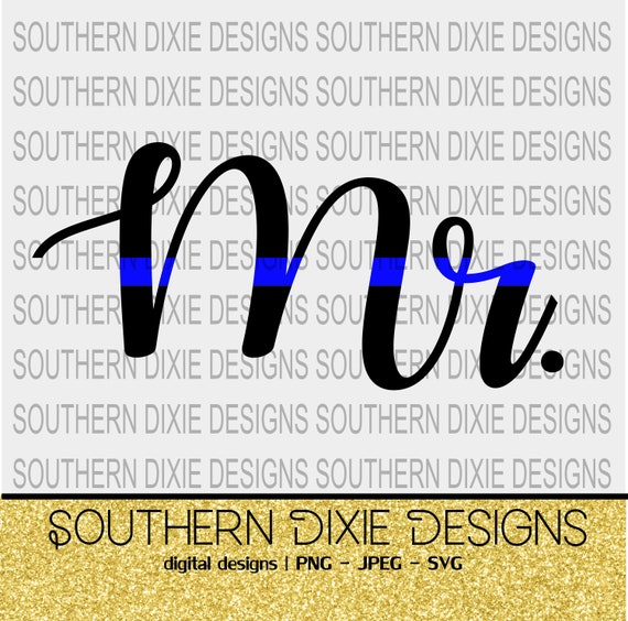Download Leo Mr Blue Line Svg Police Mr Digital Download Printable Etsy