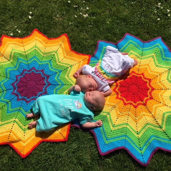 Beginner Crochet Rainbow Ripple Crochet Pattern Pack