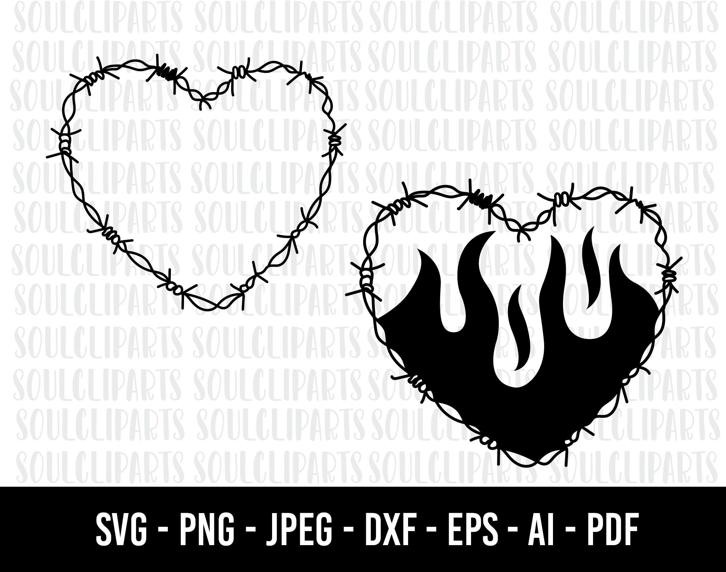 Barbed Wire Heart Clipart Image