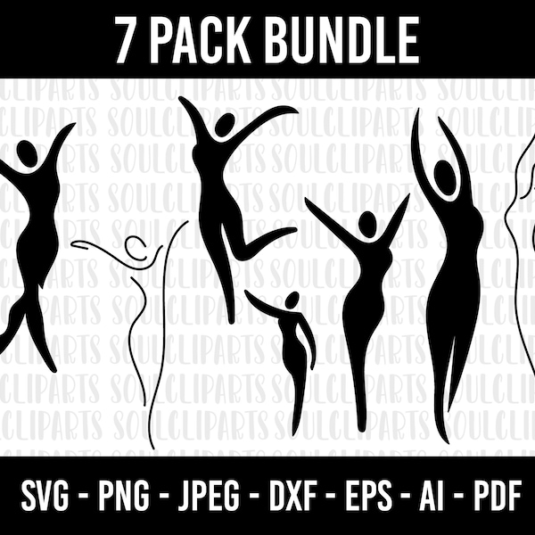 COD295- Clipart de femme nue, Bundle SVG de corps féminin, Clipart de femme, dessin au trait féminin, Silhouette maman Télécharger/TÉLÉCHARGEMENT INSTANTANÉ