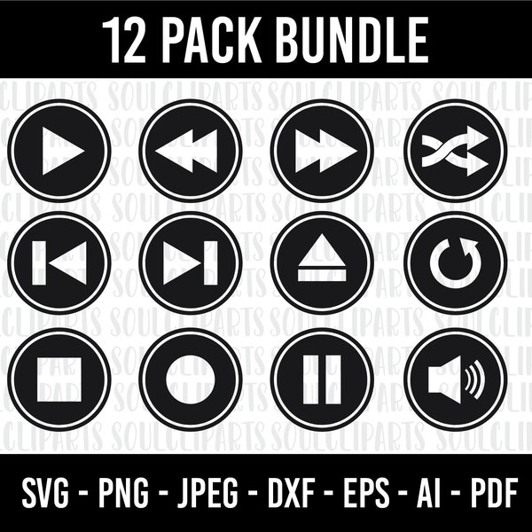 Spotify Buttons Svg - Etsy