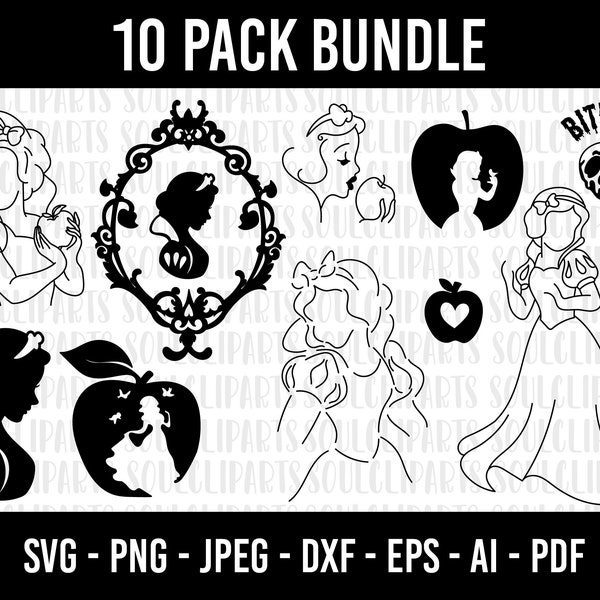 COD123-Snow White SVG Clipart/Princess SVG/Snow White and the Seven Dwarfs svg Files for Cricut Silhouette/Tumbler svg/snow white designs