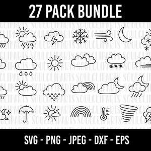 COD192- Weather SVG, Weather DXF, Weather PNG, Weather Clipart, Weather Silhouette, Weather svg Files for Cricut, Silhouette