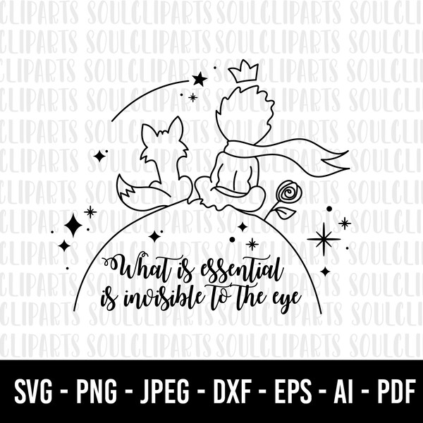 COD1201-Der kleine Prinz und der Fuchs SVG/Der kleine Prinz SVG/Der kleine Prinz Clipart/Le Petit Prince Art/Cut Datei Cricut, Silhouette