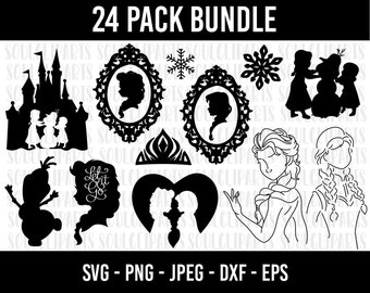 COD992-Frozen svg bundle, elsa svg, anna svg, Winter elsa cut files for cricut silhouette, Princess svg