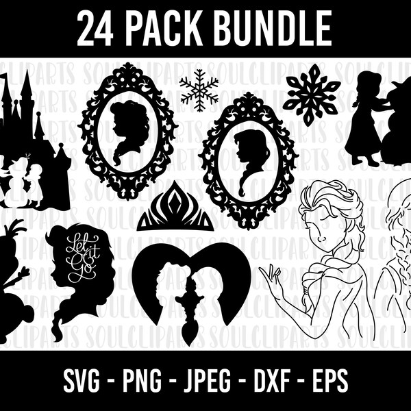 COD992- Frozen svg bundle, elsa svg, anna svg, Winter elsa cut files for cricut silhouette, Princess svg