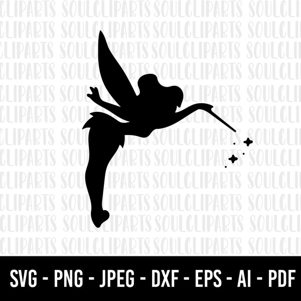 COD473- Tinker bell svg, Tinker Bell Clipart, Fairy Silhouette, png, clipart, cutting files for cricut silhouette