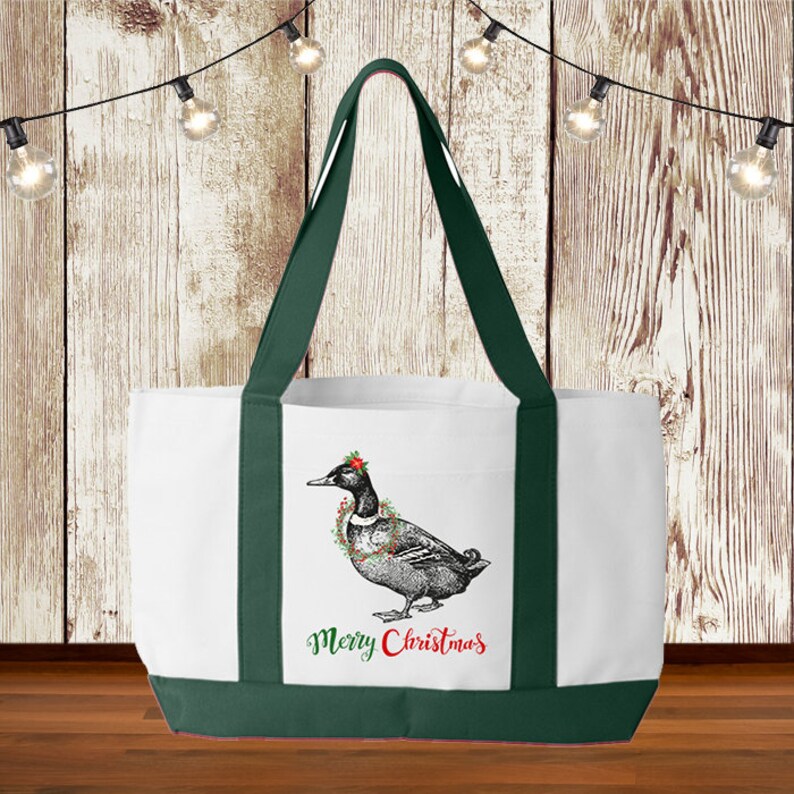 Christmas Duck Tote Canvas Tote Gift Luggage CUTE /& STYLISH Large Tote Bag Mom Tote Beach Tote