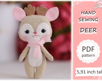 Deer Softie E-PATTERN e Pattern and instructions for fleece deer Downloadable PDF