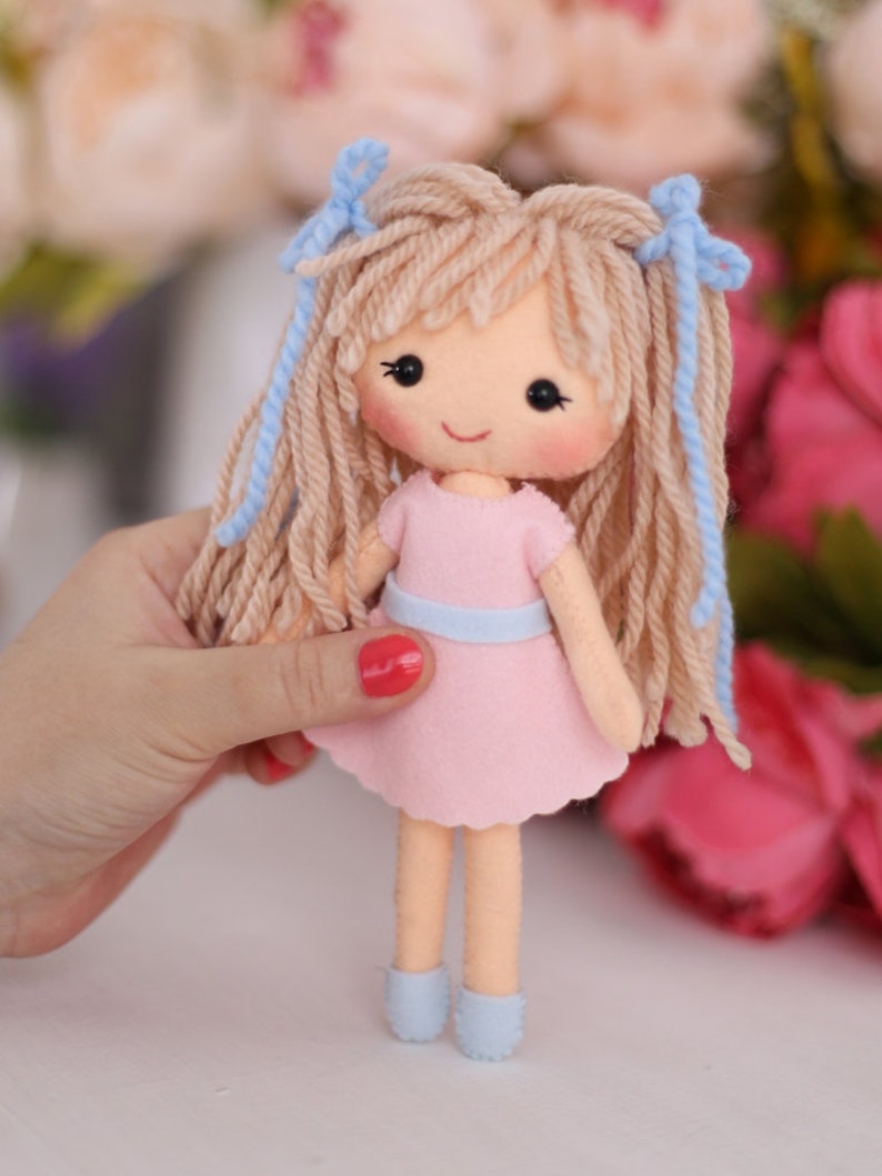 Doll felt sewing kit felt craft kit felt doll pattern diy Etsy