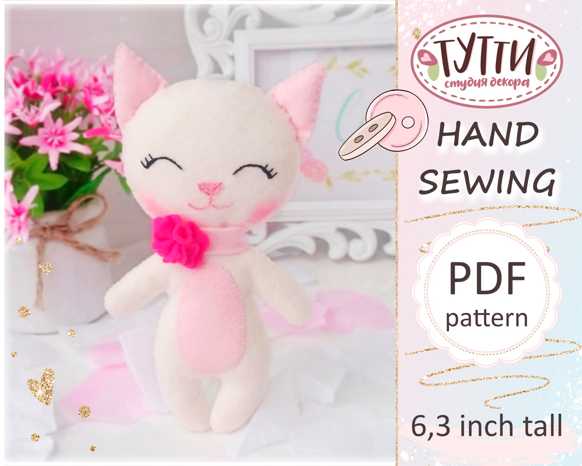 cat stuffed animal felt pattern felt animal tutorial stuffed etsy ireland