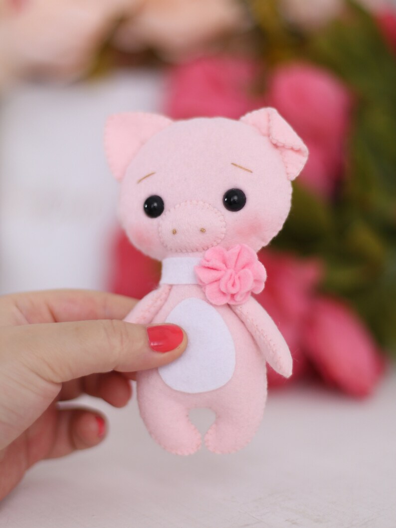 felt animal pattern pig lover gift felt toy pattern patterns pdf felt pattern pig sewing pattern baby doll pattern felt pig pattern