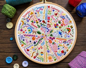 Ein Jahr voller Kritzeleien – vorbedruckter Stickstoff für Handstickerei