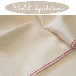 100% Red Edge Linen Hand Embroidery Fabric, cut to size