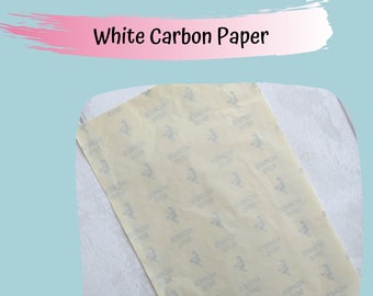 White Carbon Paper for transferring patterns on to dark fabric. 1 sheet of carbon transfer paper, hand embroidery