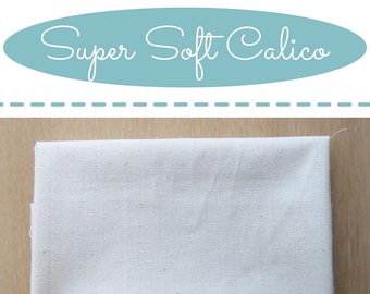 Calico Fabric, hand embroidery stabiliser, cotton calico natural fabric, pre shrunk calico, super soft calico