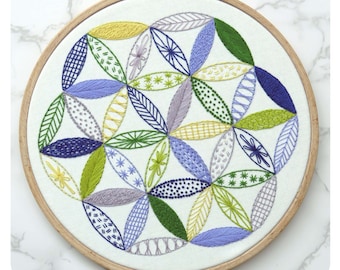 Hand Embroidery Pattern, Starflower Sampler, PDF Embroidery Pattern, Embroidery Sampler