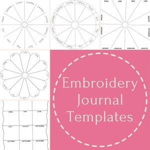 Hand embroidery Stitch Journal PDF Pattern, Thread journal Templates, embroidery journal,  stitch your year, 7 templates to choose from