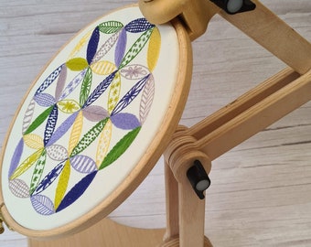 Nurge Adjustable Embroidery Seat Stand, high quality wood seat stand, hand embroidery hoop frame, very versatile, easy to use
