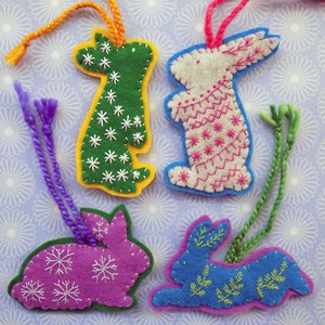 Hand Embroidery Felt Rabbit Pattern Embroidery Pattern PDF - Etsy