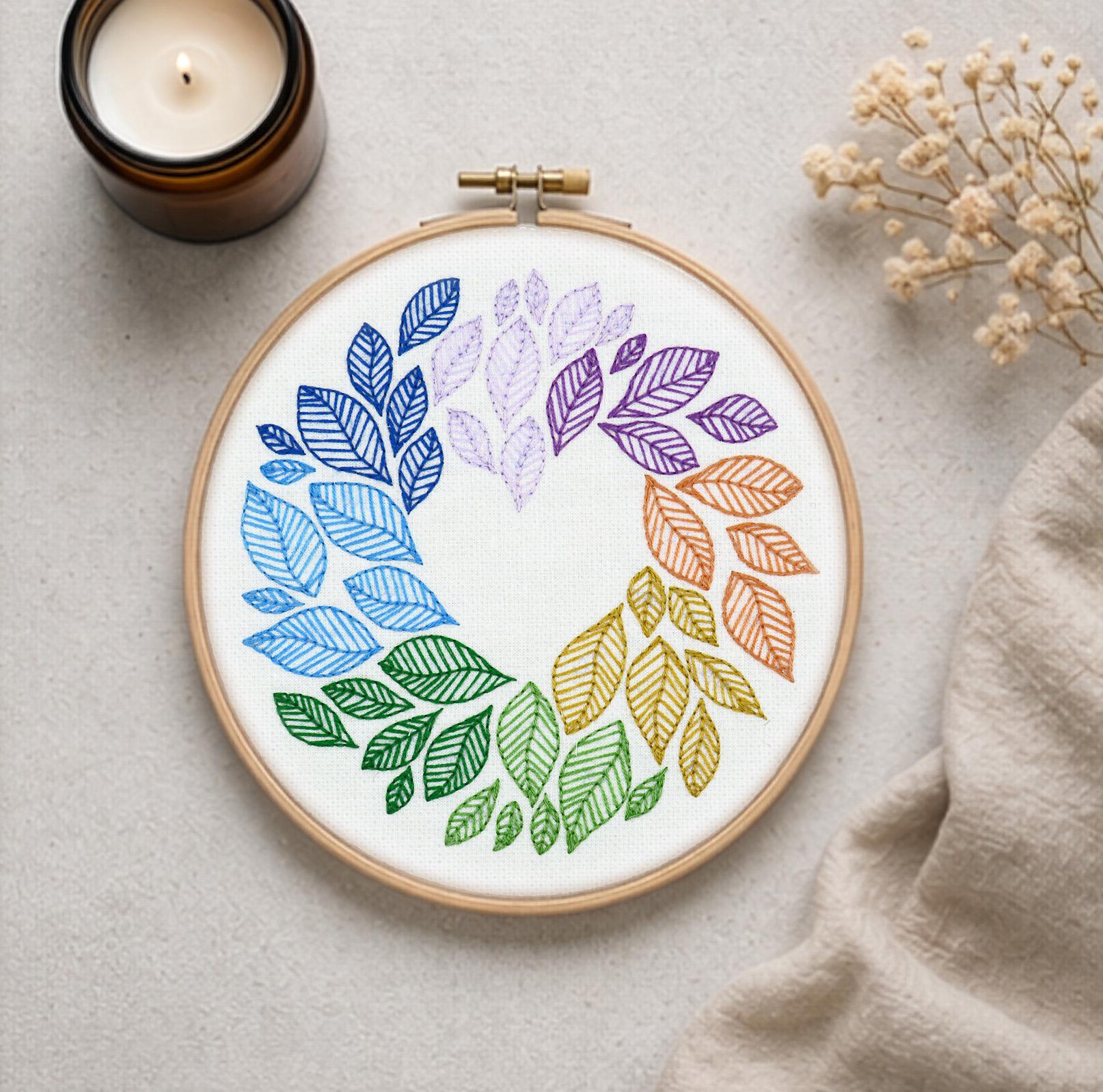 Hand Embroidery Pattern, as the Leaves Turn, PDF Embroidery Pattern ...