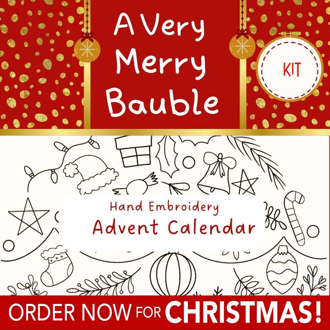 A Very Merry Bauble Advent Calendar Embroidery Kit 2025 - Etsy