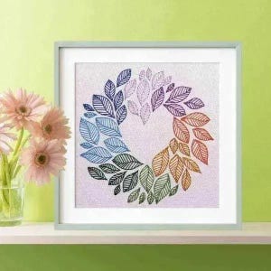 Hand Embroidery Pattern, As the Leaves Turn, PDF embroidery pattern, modern hand embroidery, beginner embroidery