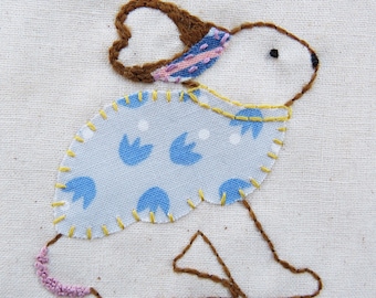 Hand Embroidery Pattern, Rabbits Embroidery Pattern PDF, woodland creatures, nature embroidery, bunny pattern, beginner embroidery