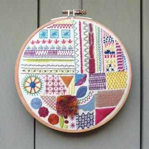 Hand Embroidery Stitch Sampler, PDF Embroidery Sampler Guide. Follow the step by step blog tutorials for over 30 different stitches