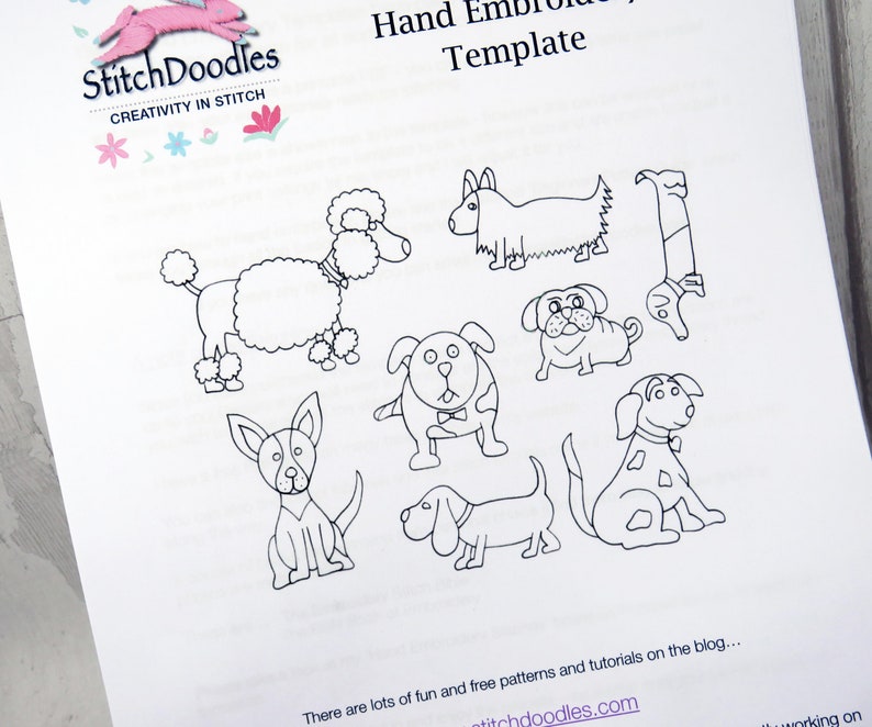 Hand Embroidery Pattern design dog breeds / PDF Pattern/ dog | Etsy