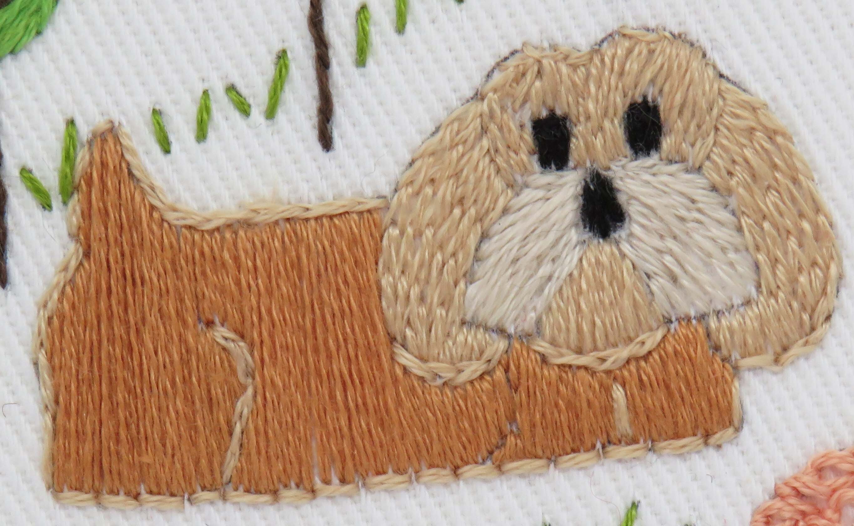 Hand Embroidery dog Pattern pre printed Fabric Hand Etsy