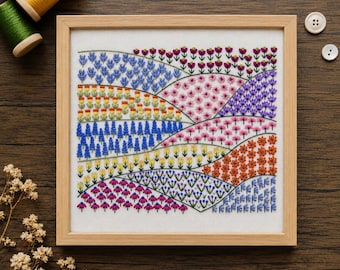 Tessuto prestampato "A Flower A Day" per ricamo a mano