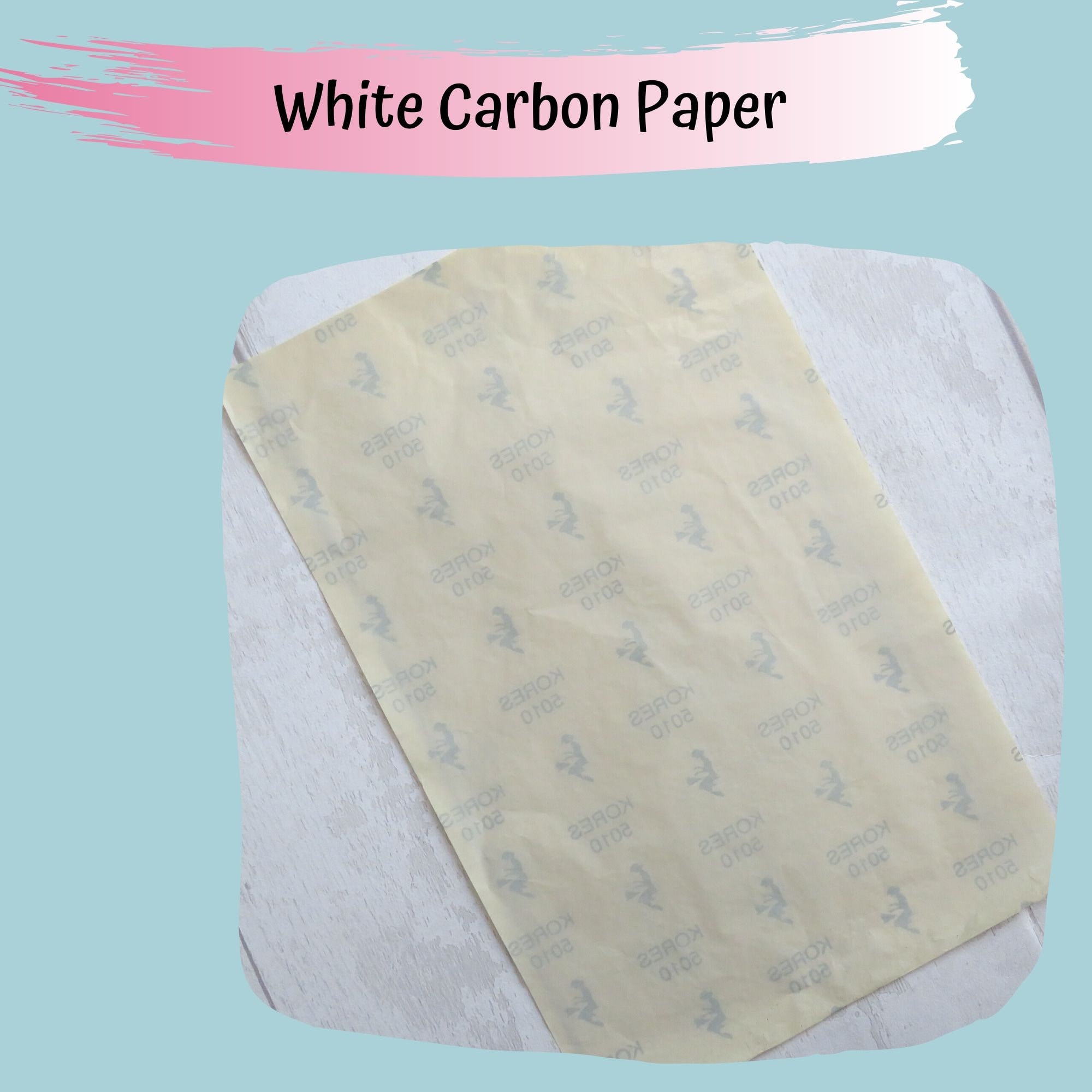 White Carbon Paper for transferring patterns on to dark fabric. 1 sheet of  carbon transfer paper, hand embroidery