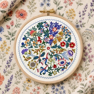 A Year Inspired by William Morris Hand embroidery PDF pattern
