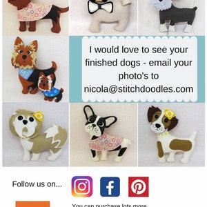 Felt Dog Pattern Book, PDF Felt Pattern, 15 dog breed hand sewing patterns, dog plush pattern, felt ornament, dog hand embroidery pattern