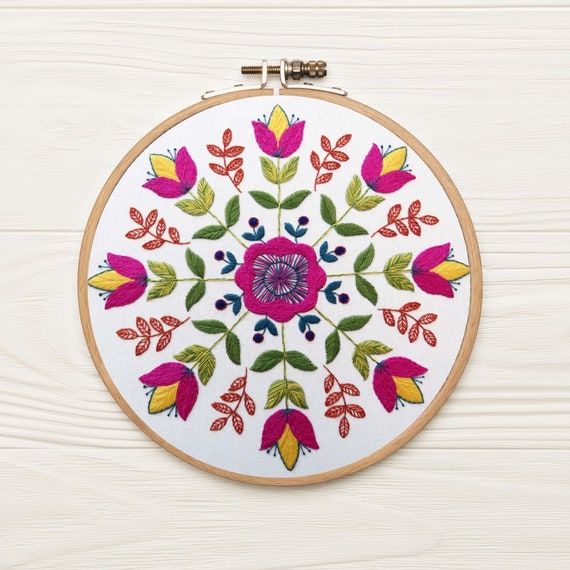 Kit Bordado a Mano Rosas Rojas (Punto Largo y Corto) – MiuEmbroidery