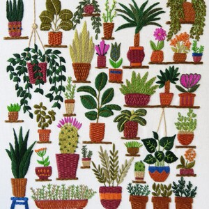 Hand Embroidery Pattern, Plantopia, PDF Embroidery Pattern, Embroidery Sampler, Plants Embroidery, Houseplant Hand Embroidery image 3