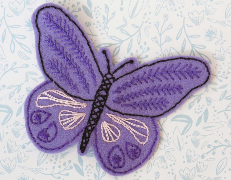 Hand Embroidery Pattern Felt Butterfly Pattern PDF - Etsy