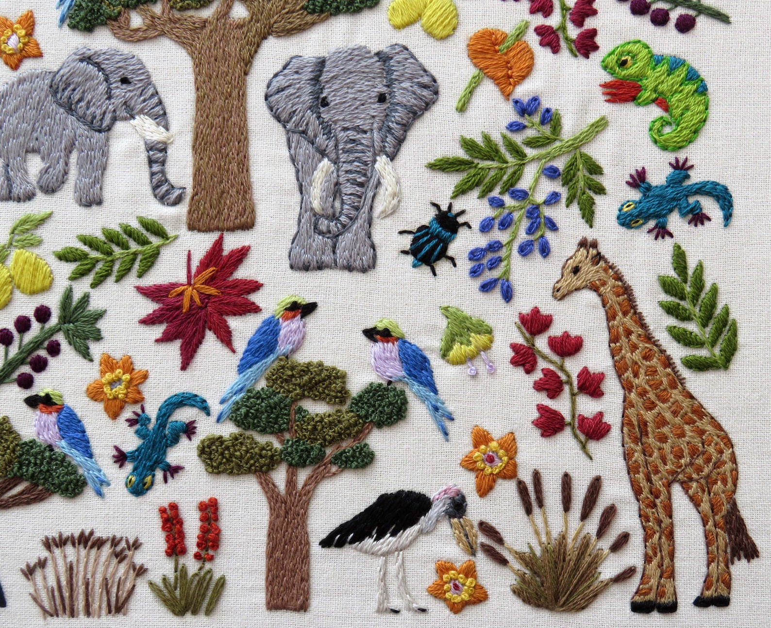 Hand Embroidery Pattern African Savanna PDF Embroidery Etsy