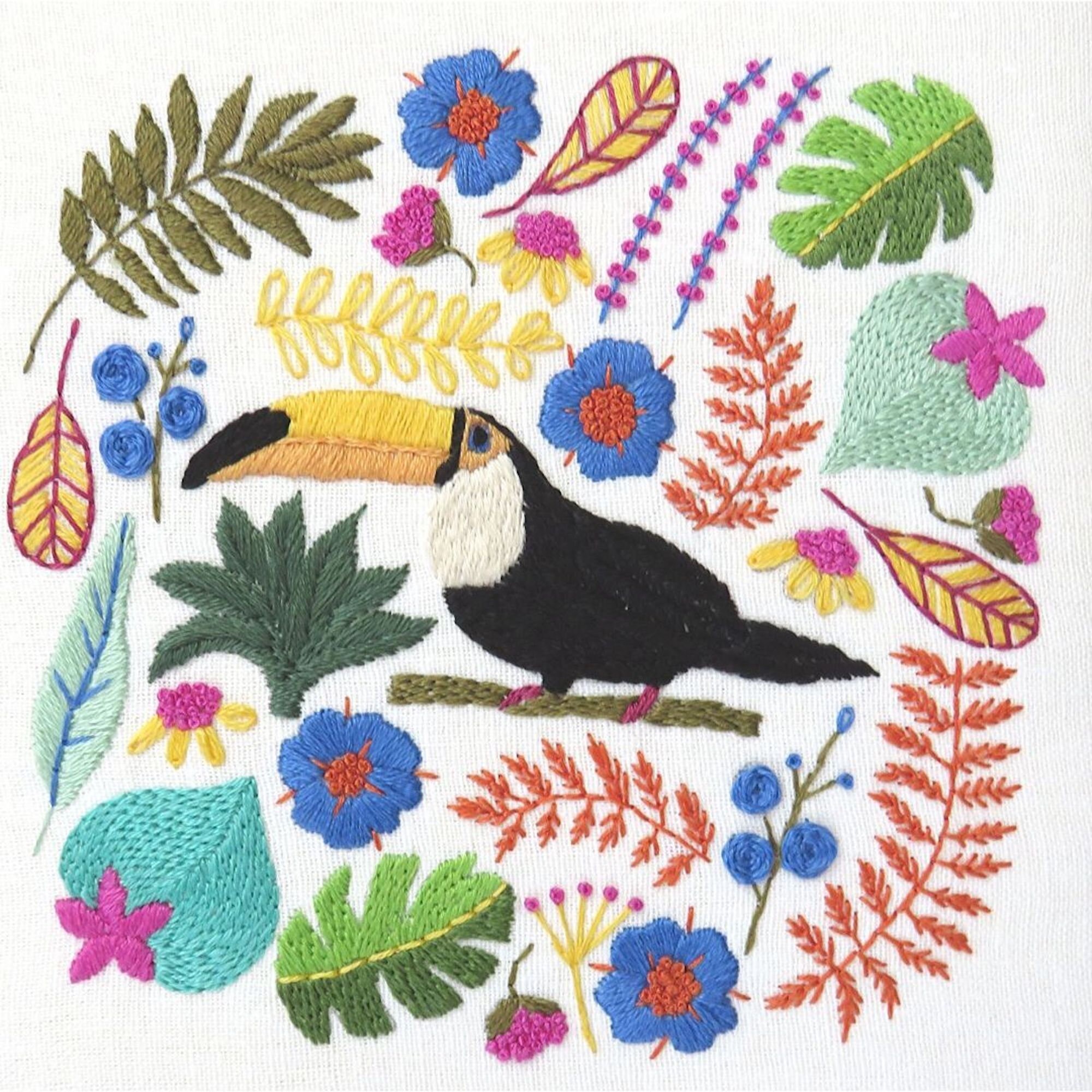 Needlepoint Sewing & Fiber Tropical Toucan Embroidery Art Pattern PDF