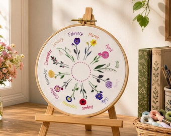 Jahr der Blumen Handstickmuster, PDF Stickmuster